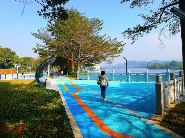 增城区透水混凝土地坪----西堤公园案例