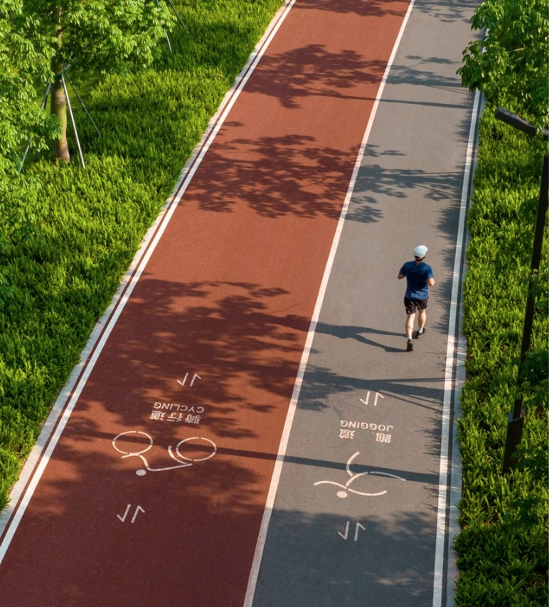 彩色透水混凝土路面----东莞香遇走廊二期